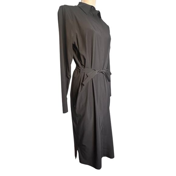 Athleta Urbanite Dress Sz M Black #846038 Travel Casual Comfort Work Momcore Tie - Picture 10 of 16